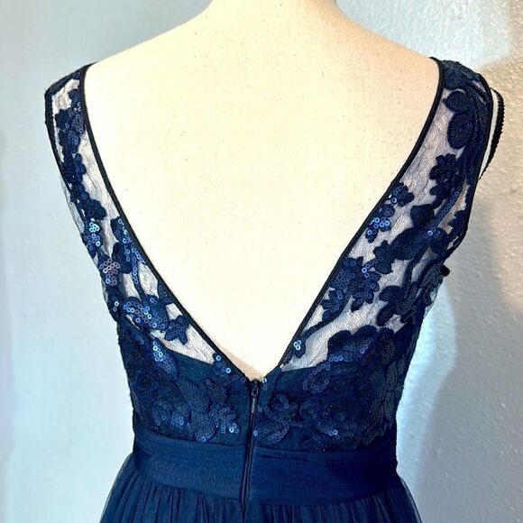 Amsale style Dayna women’s bridesmaid/ prom sequined lace maxi dress size 2 - Picture 5 of 13